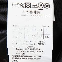 Pre Owned Max Mara Black Checkered Cotton Belted Trench Coat M