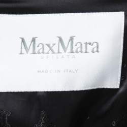 Pre Owned Max Mara Black Checkered Cotton Belted Trench Coat M