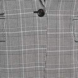Pre Owned Max Mara Black/White Checked Patterned Cotton Blazer XS