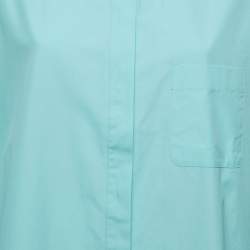 Pre Owned Max Mara Light Blue Cotton Shirt Maxi Dress 3XL