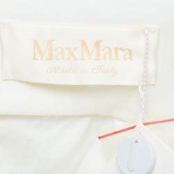 Max Mara White Lurex Jacquard Halter Neck Ermione Gown L