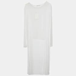 Max Mara White Sheer Crepe Fabio High Low Tunic S