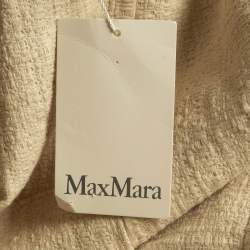 Max Mara Cream Tweed Sleeveless Sheath Dress L