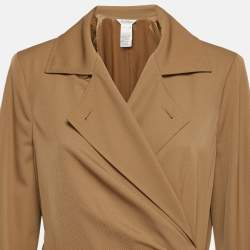 Max Mara Brown Double Breasted Trench Coat L