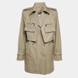 Max Mara Sfilata Khaki Green Gabardine Double Breasted Peonie Jacket S