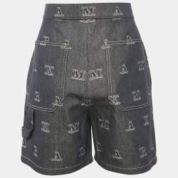 Max Mara Blue  Jacquard Canvas Shorts M