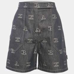 Max Mara Blue  Jacquard Canvas Shorts M