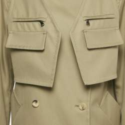 Pre Owned Max Mara Sfilata Khaki Green Gabardine Double Breasted Peonie Coat S