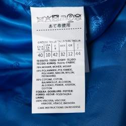 Max Mara Sfilata Blue Mohair Mid Length Single Button Coat M