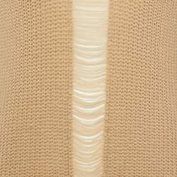 Max Mara Sfilata Beige Nylon Knit Ripped Sweater M