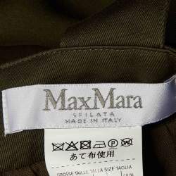 مملوكة مسبقًا Max Mara Sfilata Olive Green Cotton & Silk Overlay Jumpsuit M