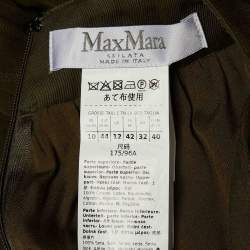 مملوكة مسبقًا Max Mara Sfilata Olive Green Cotton & Silk Overlay Jumpsuit M