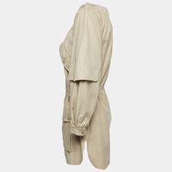 Max Mara Sfilata Beige Cotton Off Shoulder Pocket Detail Mini Dress S