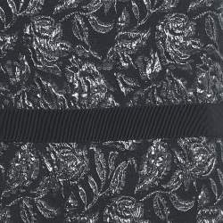 Pre Owned Max Mara Studio Black Jacquard Sleeveless Mini Dress M