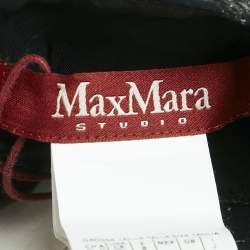 Pre Owned Max Mara Studio Black Jacquard Sleeveless Mini Dress M