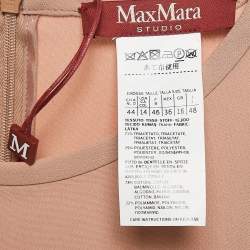 Max Mara Studio Dark Beige Crepe Lace Trimmed Top L
