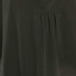 Max Mara Studio Black Silk Tie-Up Neck Blouse S