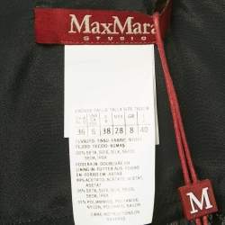 Max Mara Studio Black Silk Tie-Up Neck Blouse S