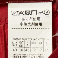 Pre Owned Max Mara Studio Red Crepe Gathered Maxi Skirt L