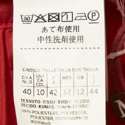 Pre Owned Max Mara Studio Red Crepe Gathered Maxi Skirt L