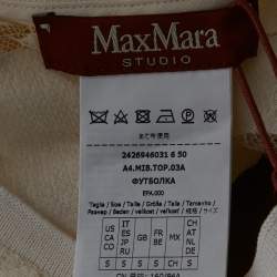 Max Mara Studio Cream Lace Sheer Top S
