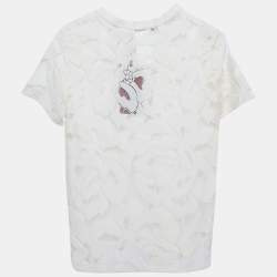 Max Mara Studio Cream Lace Sheer Top S