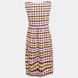 Pre Owned Max Mara Studio Pink Printed Cotton Short Dress M