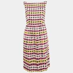 Pre Owned Max Mara Studio Pink Printed Cotton Short Dress M