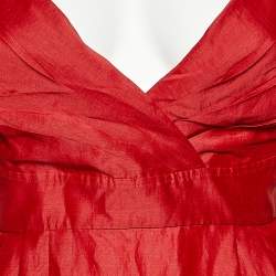 Max Mara Studio Red Ramie & Silk Sleeveless Maxi Dress L 