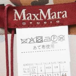 Pre Owned Max Mara Brown Floral Printed Silk Maxi Dress M