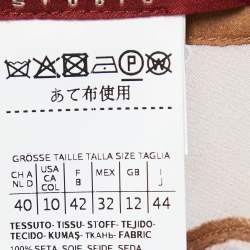 Pre Owned Max Mara Brown Floral Printed Silk Maxi Dress M