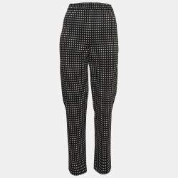 Max Mara Studio Black Print Stretch Knit Pants L