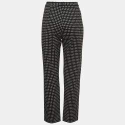 Max Mara Studio Black Print Stretch Knit Pants L