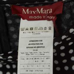 Max Mara Studio Black Print Stretch Knit Pants L