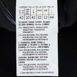 Pre Owned Max Mara Studio Black Crepe Contrast Pleated Asymmetric Dress M