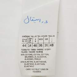 Pre Owned Max Mara Studio White Stretch Cotton Straight Fit Pants L/Waist 35.5"