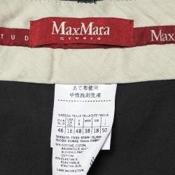 Max Mara Studio Black Cotton Tailored Trousers XL