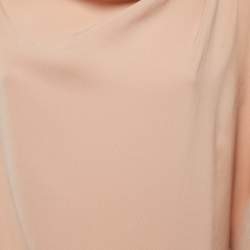 Max Mara Studio Light Brown Crepe Draped Neck Top M