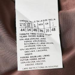 Pre Owned Max Mara Studio Dusty Pink Wool Long Coat XL