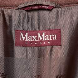 Pre Owned Max Mara Studio Dusty Pink Wool Long Coat XL