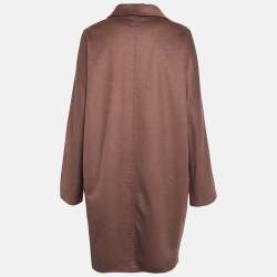 Pre Owned Max Mara Studio Dusty Pink Wool Long Coat XL