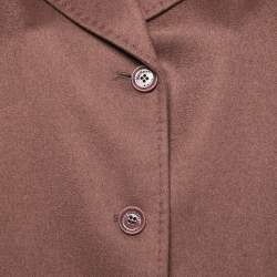 Pre Owned Max Mara Studio Dusty Pink Wool Long Coat XL