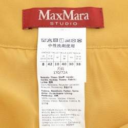 Max Mara Studio Yellow Pleated Knit Fabric Maxi Skirt M