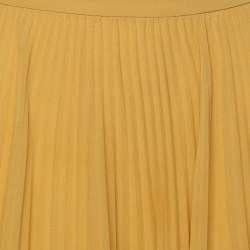 Max Mara Studio Yellow Pleated Knit Fabric Maxi Skirt M