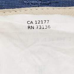 Pre Owned Max Mara Studio Blue Wool Straight Fit Trousers XS/Waist 27.5"