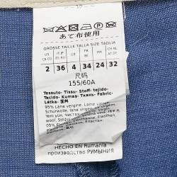 Pre Owned Max Mara Studio Blue Wool Straight Fit Trousers XS/Waist 27.5"