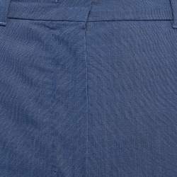 Pre Owned Max Mara Studio Blue Wool Straight Fit Trousers XS/Waist 27.5"