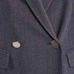 Max Mara Studio Blue Cotton Double Breasted Pants Suit S