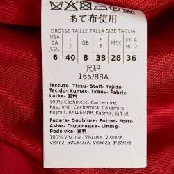 Max Mara Studio Red Cashmere Open Front Hooded Long Coat S