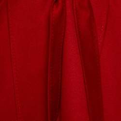 Max Mara Studio Red Cashmere Open Front Hooded Long Coat S